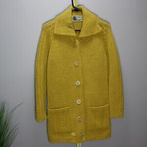 Vintage Inuit Handmade Wool Cardigan Sweater M NWT Canada Heritage
